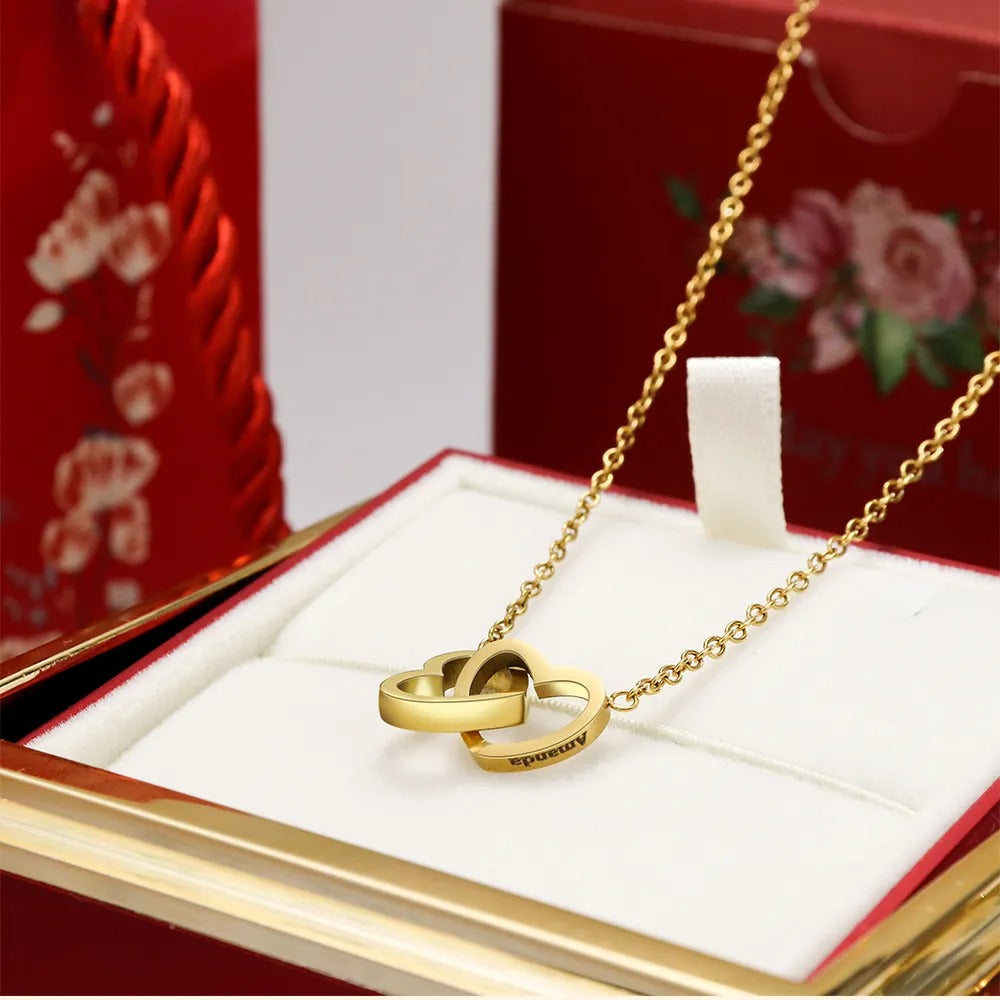 ForeverLinked™ Love Name Engraved Necklace Box Set